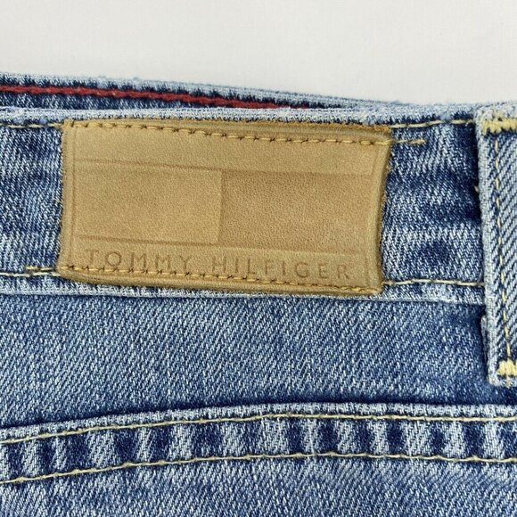 Tommy Hilfiger Sz 10 R Classic Fit 33x31 Jeans Women Stretch Denim Fray Hem - Picture 3 of 10